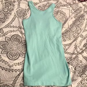 Turquoise lululemon high necked tank top